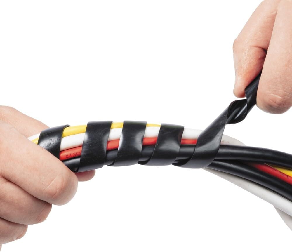 D-Line 8.2ft Black Cord Wrap, Spiral Cable Sleeve, Wire Wrapper