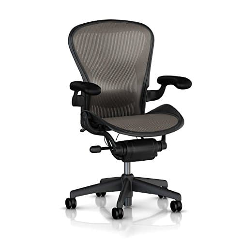 Herman Miller Classic Aeron Task Chair: Highly Adj w/Lumbar Pad - Tilit Limiter w/Seat Angle Adj - Fully Adj Vinyl Arms - Carpet Casters