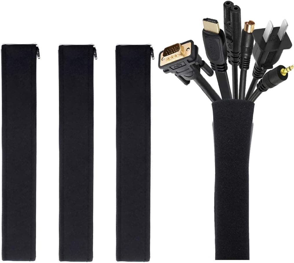 JOTO 4 Pack Cable Management Sleeve, 19-20 Inches with Zipper