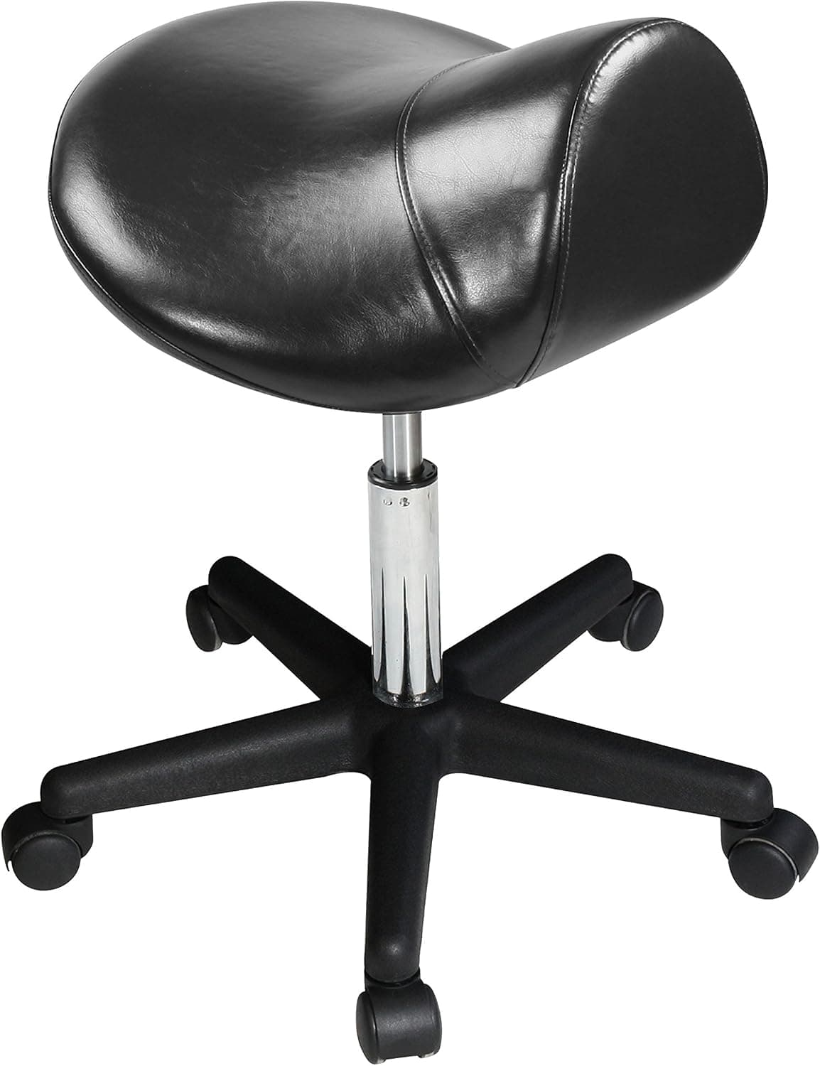 Master Saddle Stool Hydraulic Ergonomic Office Massage Rolling Chair, Black