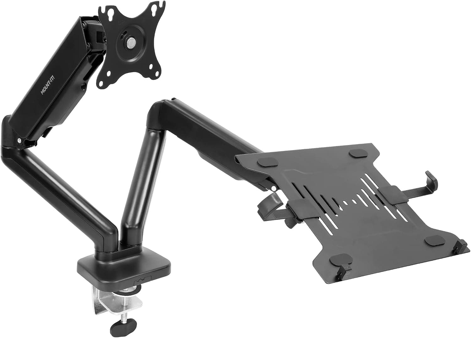 Mount-It! Monitor and Laptop Desk Mount, Dual Arm with Laptop Tray