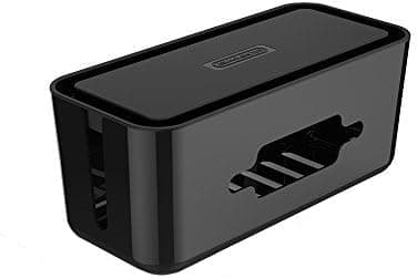 NTONPOWER Cable Management Box, Cord Organizer with Phone Holder, Black