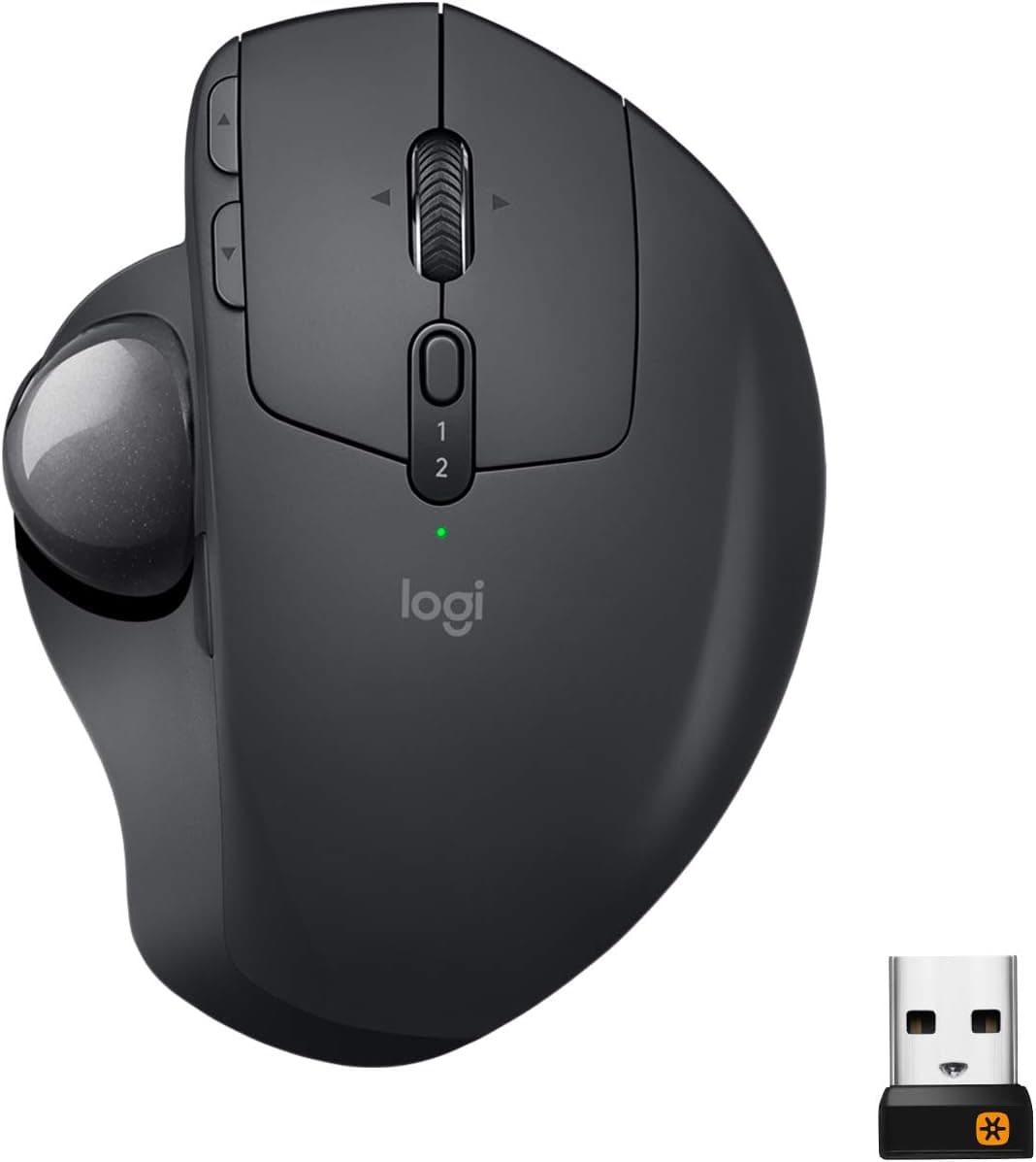 Logitech MX Ergo Wireless Trackball Mouse, Rechargeable, Graphite