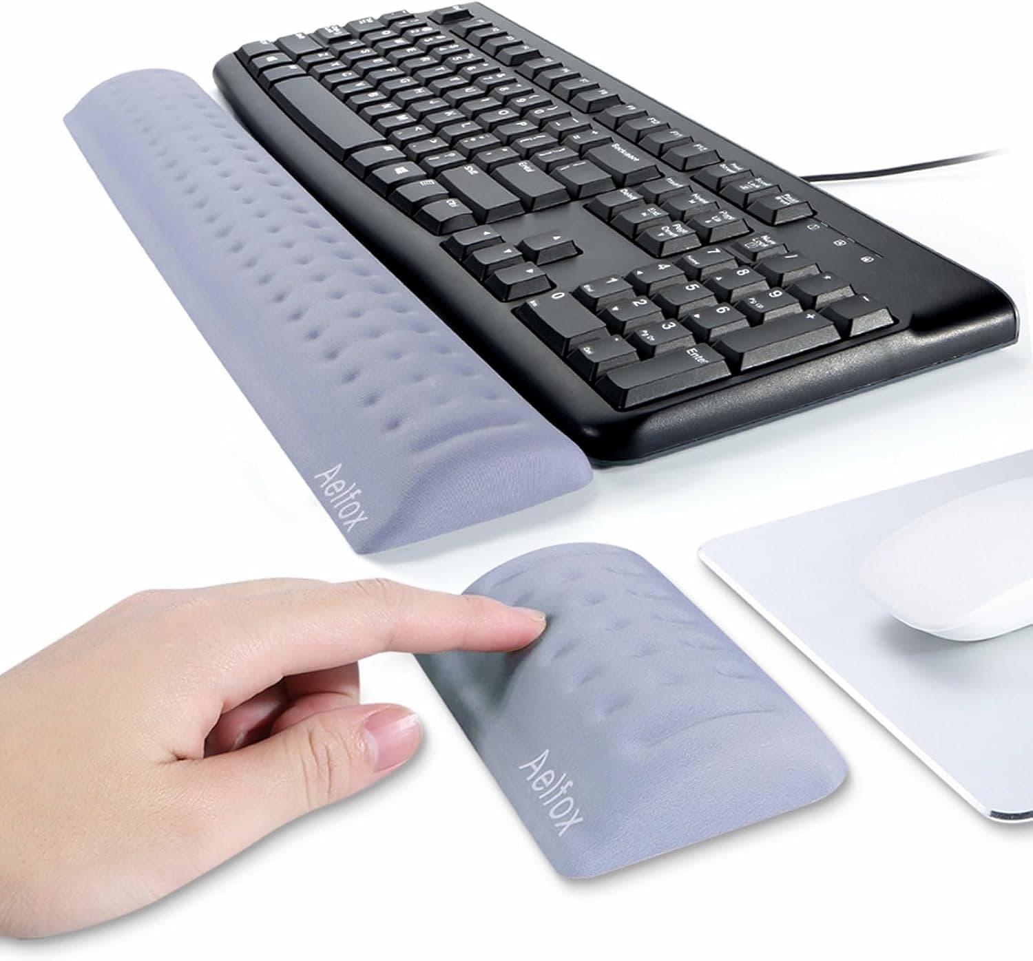 Aelfox Memory Foam Keyboard Wrist Rest & Mouse Wrist Rest (Gray)