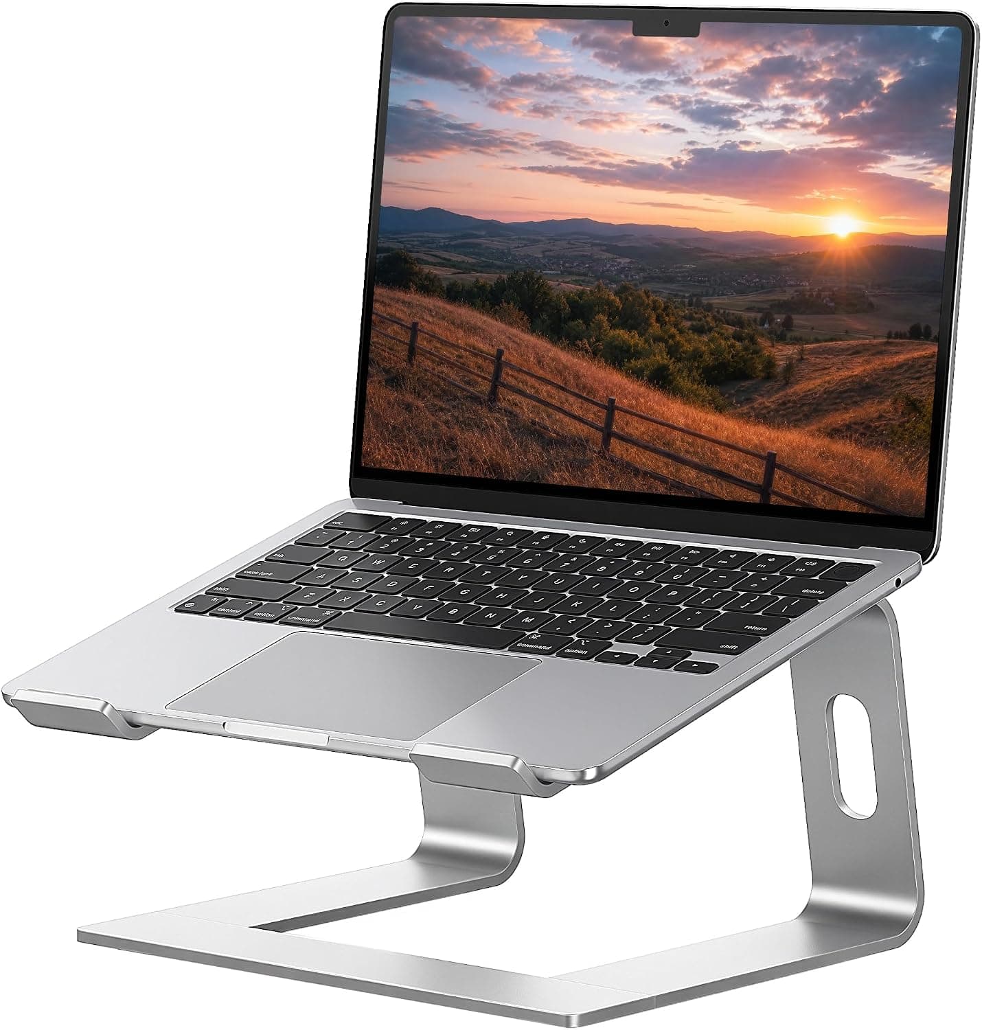SOUNDANCE Laptop Stand, Aluminum Computer Riser, 10-15.6 inch, Silver