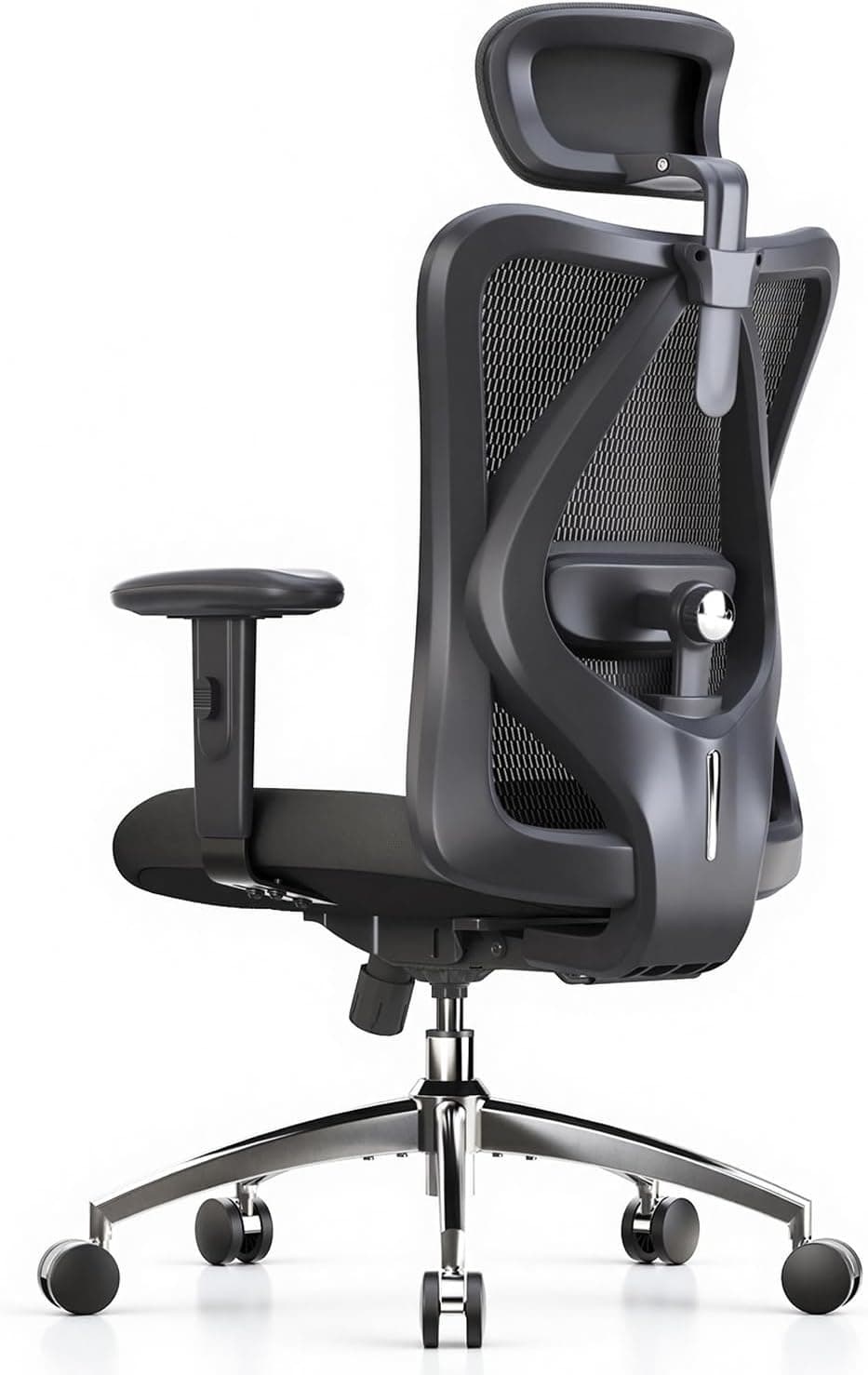 SIHOO M18 Ergonomic Office Chair, High Back Mesh Desk Chair with Adjustable Headrest & Lumbar Support, 330lbs, Black