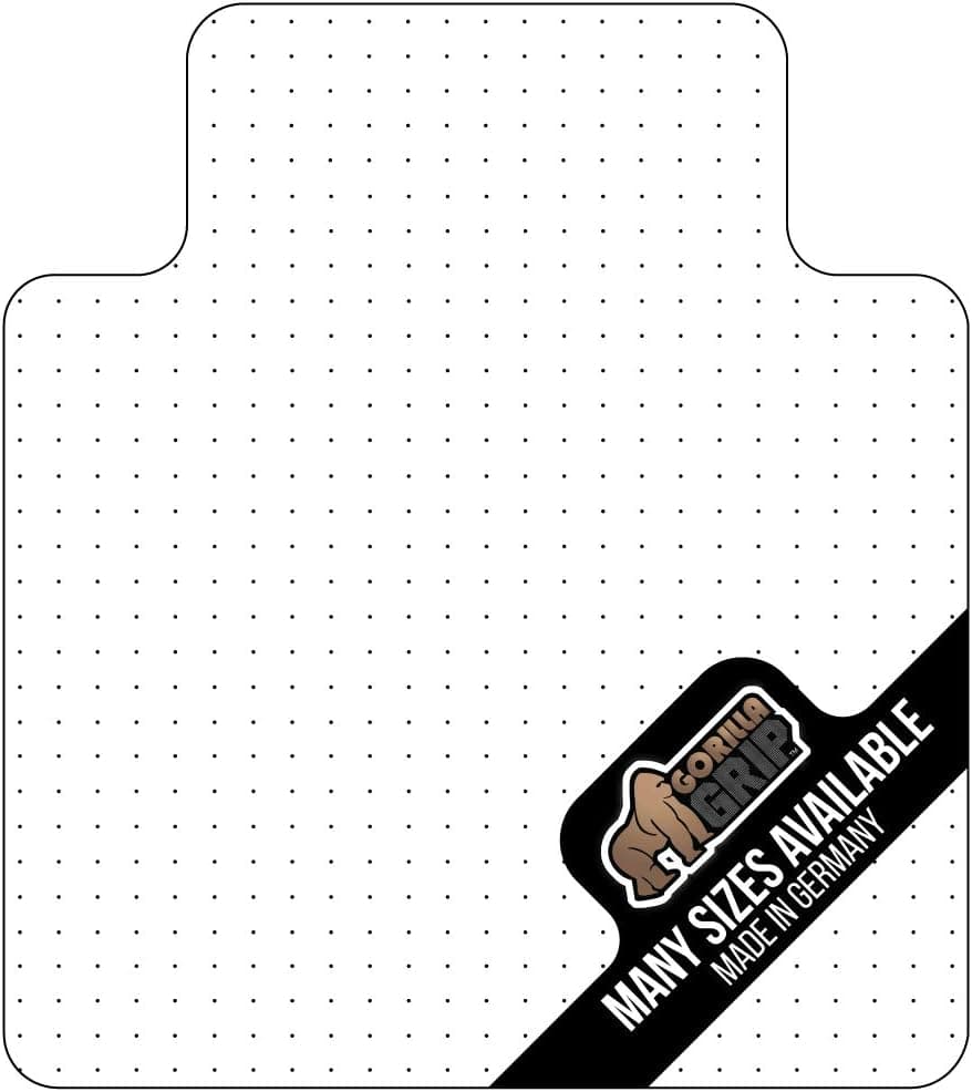 Gorilla Grip Desk Chair Mat, Polycarbonate, Carpeted Floor with Lip 48x36 Clear