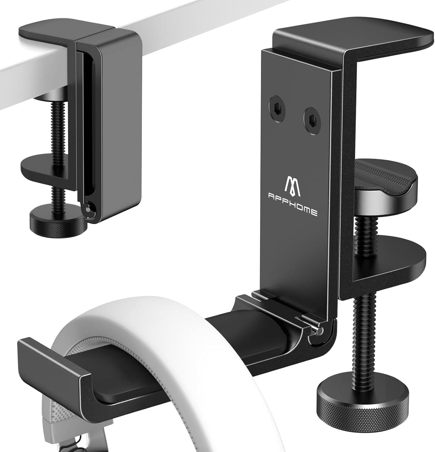 APPHOME Foldable Headphone Stand Hanger Aluminum Under Desk Clamp