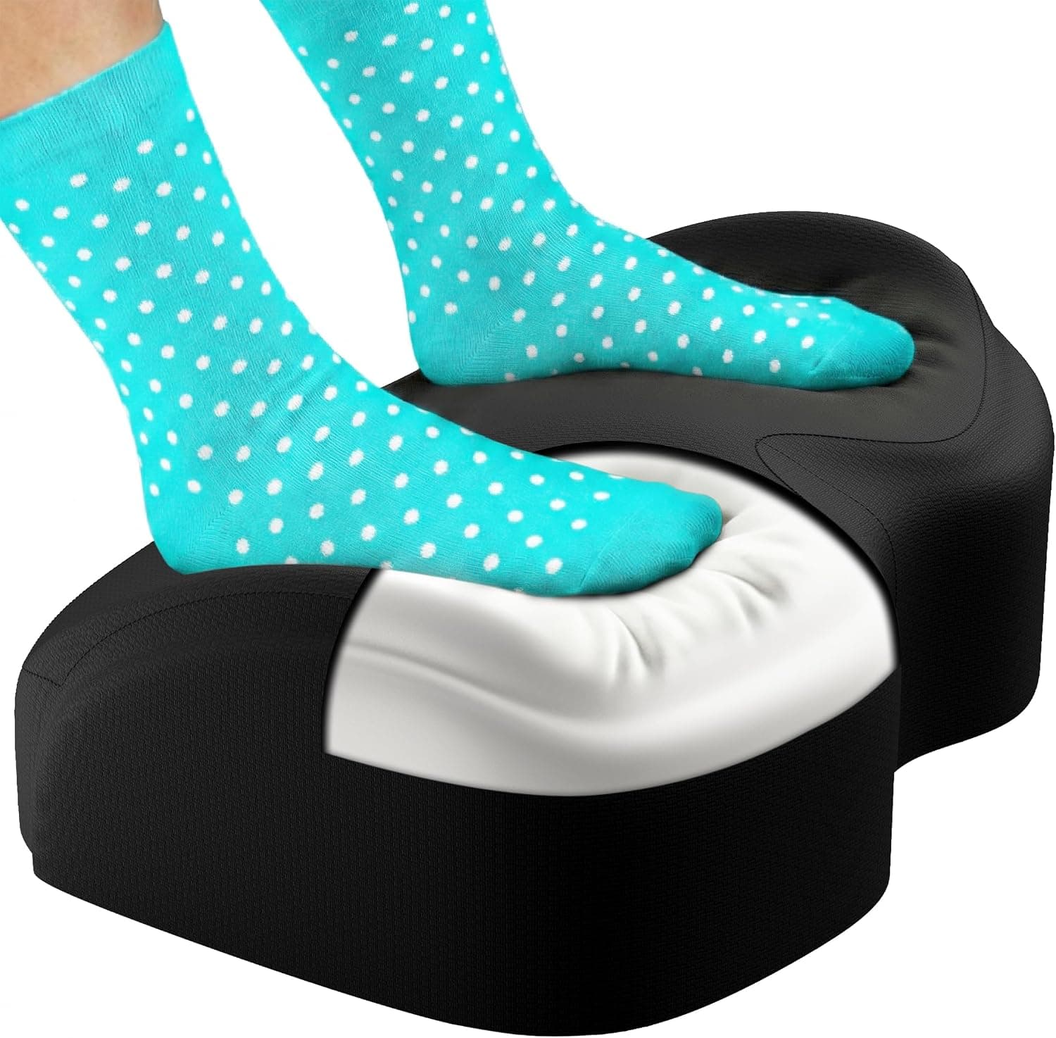 Everlasting Comfort Foot Rest for Under Desk, Memory Foam Office Foot Stool