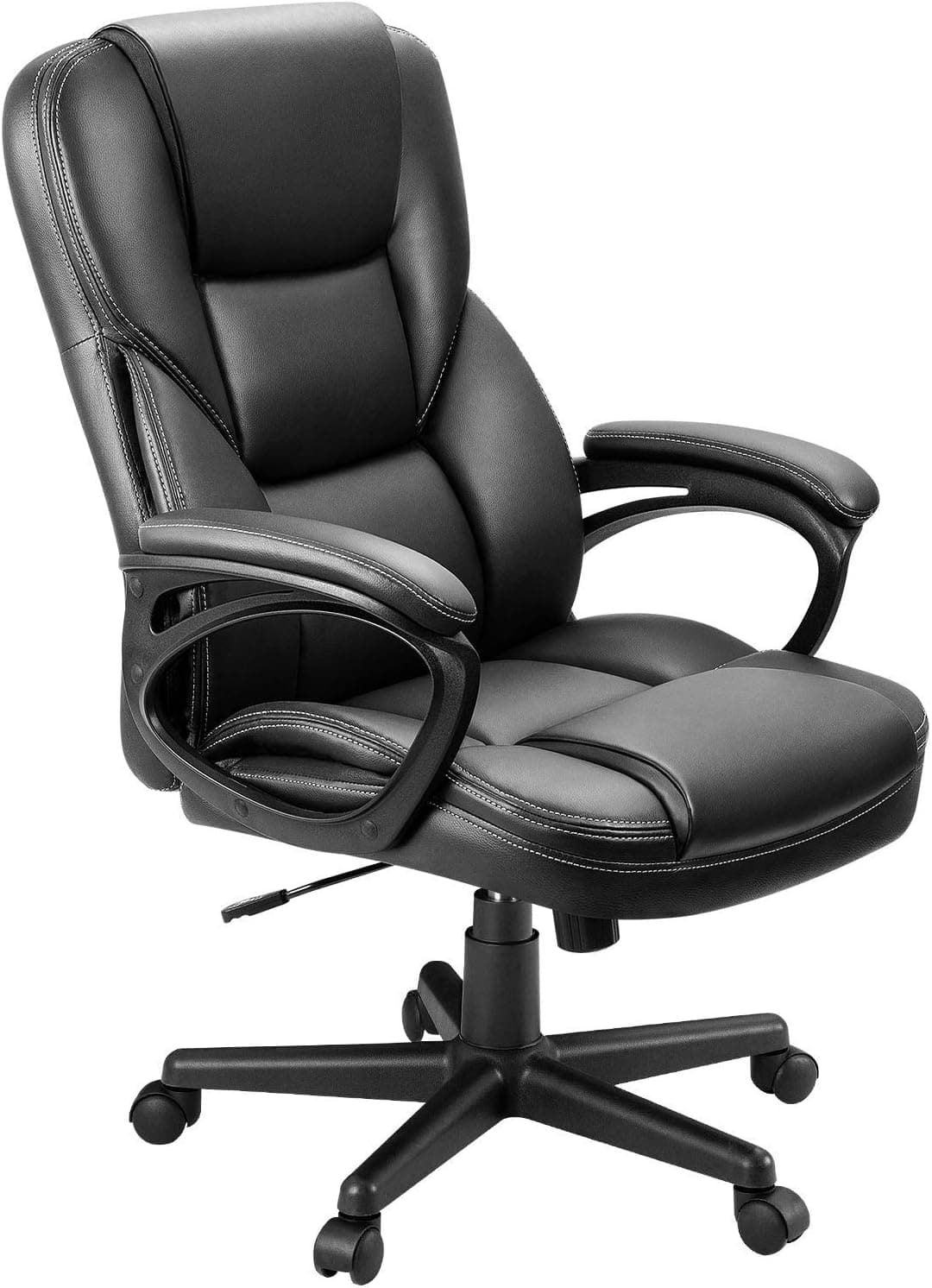 Furmax Office Executive Chair High Back Adjustable Managerial Swivel Computer PU Leather Chair with Lumbar Support, Black