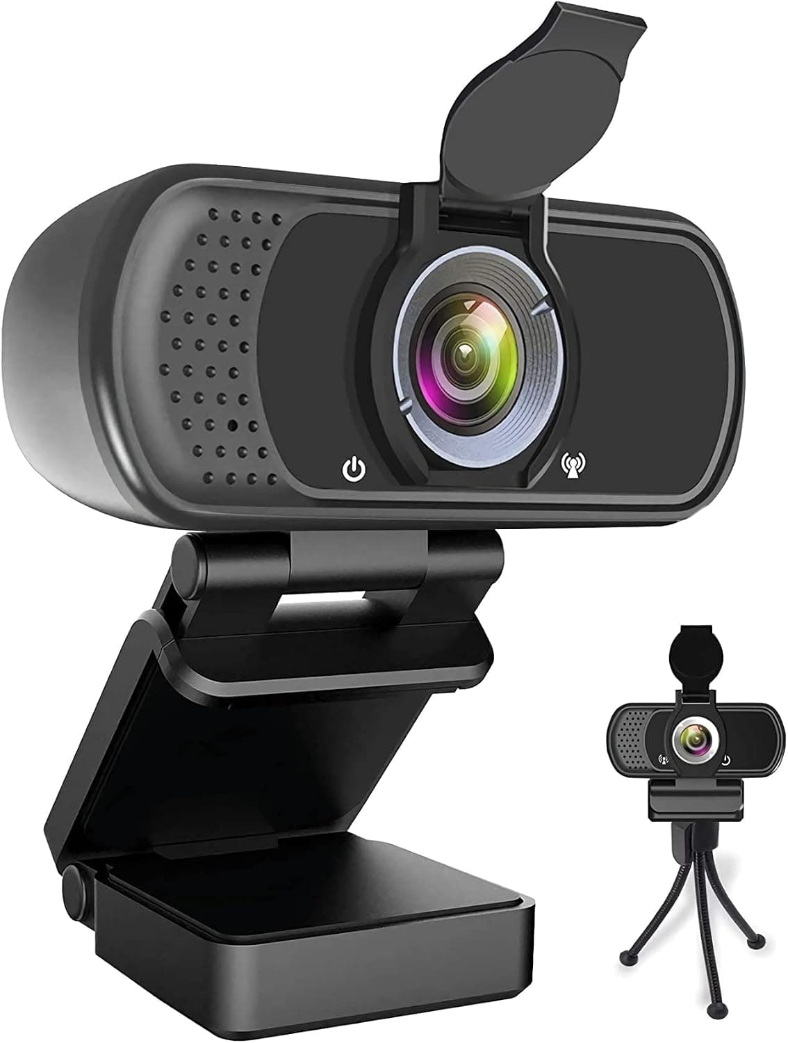 HZQDLN 1080P Webcam with Microphone, HD Web Camera with Tripod Stand