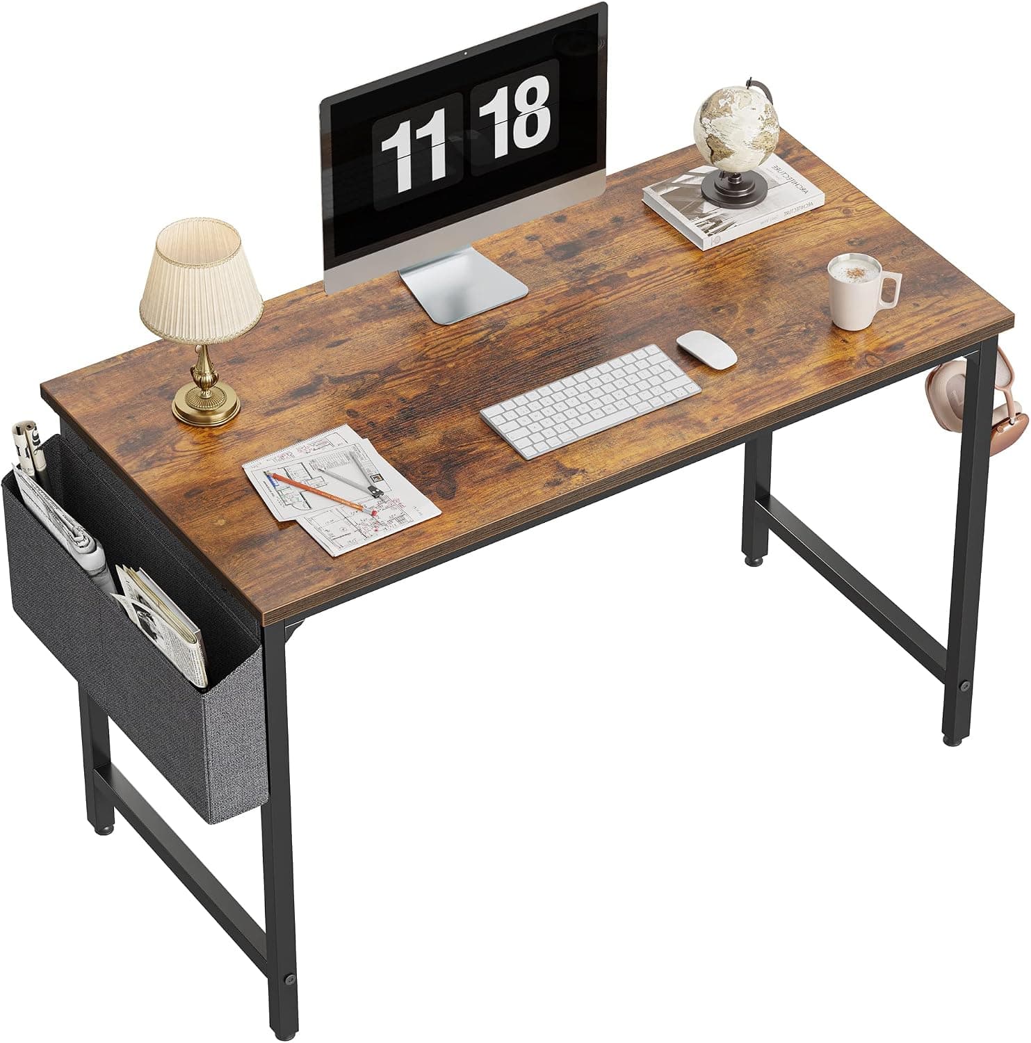 CubiCubi Study Computer Desk 40" Home Office Writing Small Desk, Rustic Brown