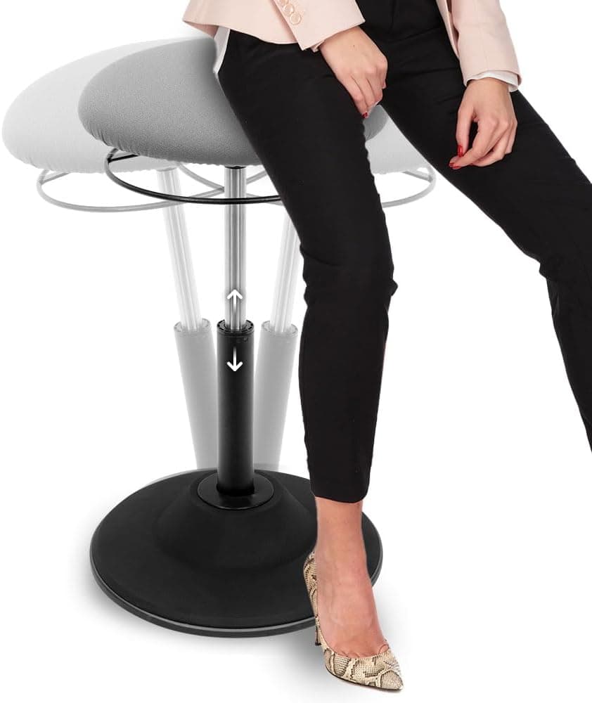 Mount-It! Height Adjustable Wobble Stool, Ergonomic Standing Desk Chair 360 Swivel
