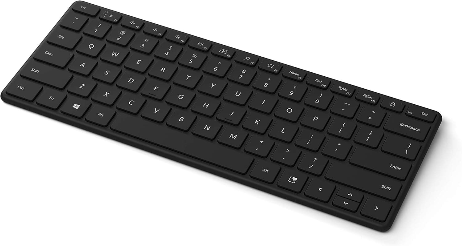 Microsoft Designer Compact Keyboard - Matte Black, Wireless Bluetooth