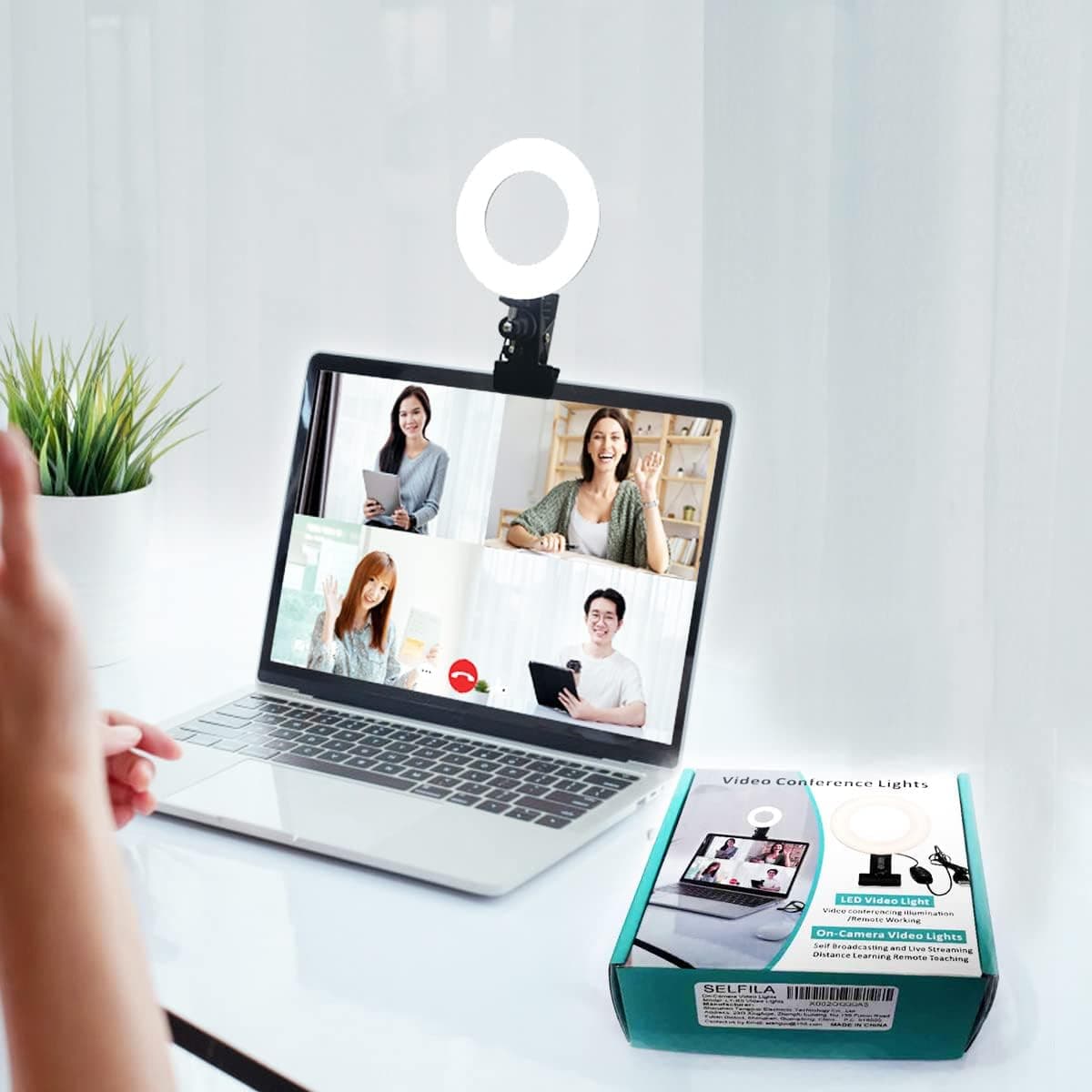 Selfila Ring Light 5 Inch USB Portable, 3200K-6500K Dimmable Clip on for Laptop/Monitor