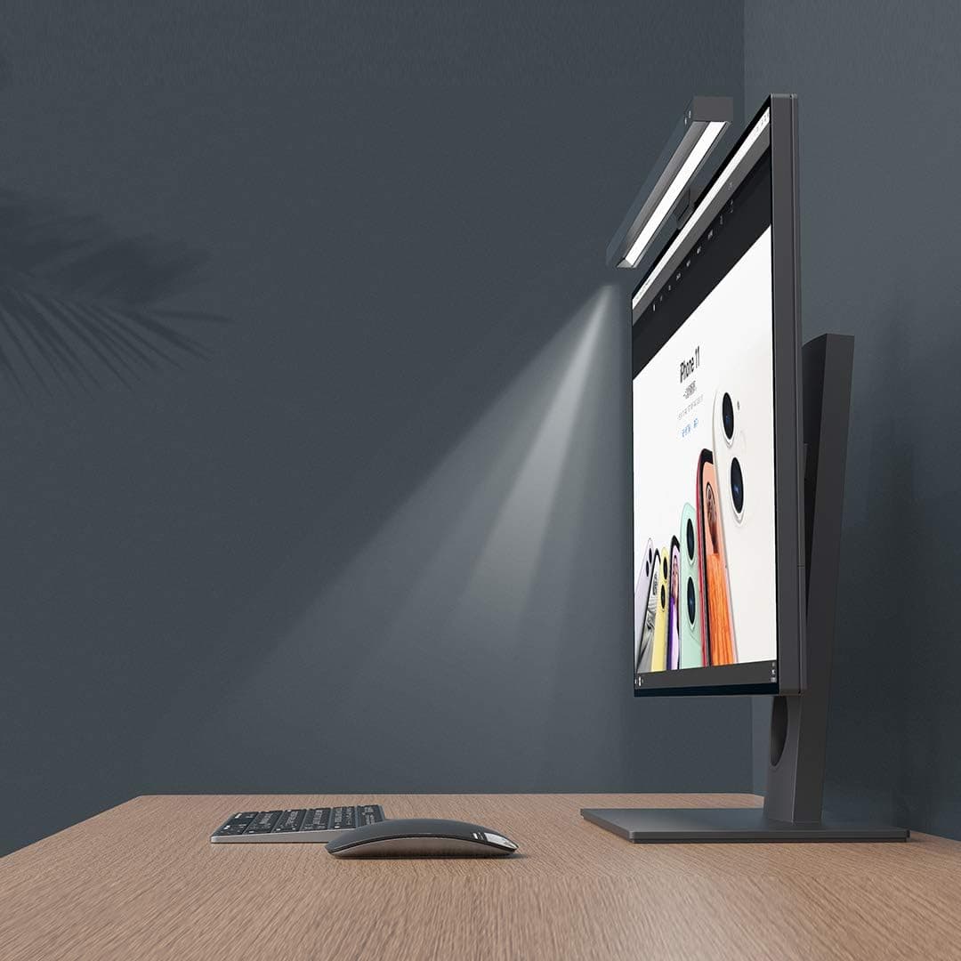 Engilen Computer Monitor Light, 3 Color Modes with Hue Adjustment, Matte Black USB