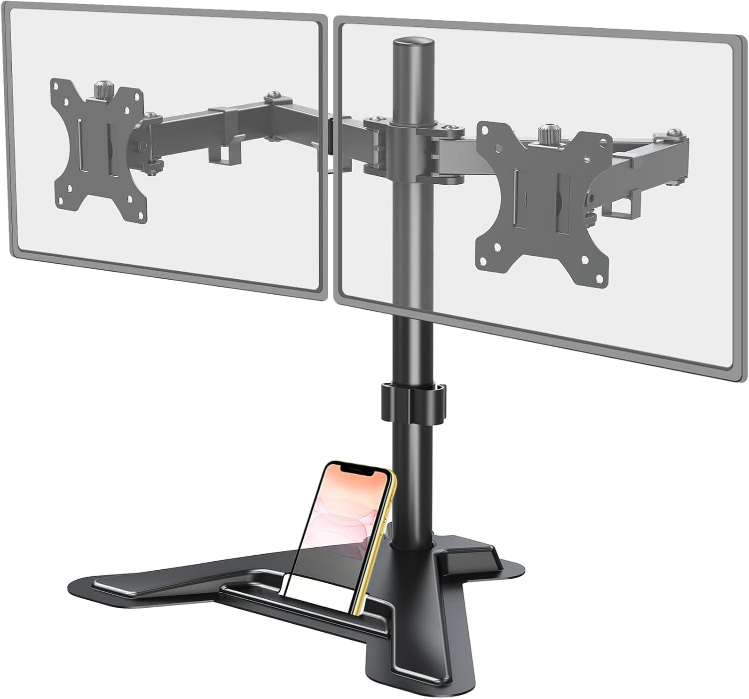 MOUNT PRO Dual Monitor Stand, Free-Standing, 2 screens up to 27 inch