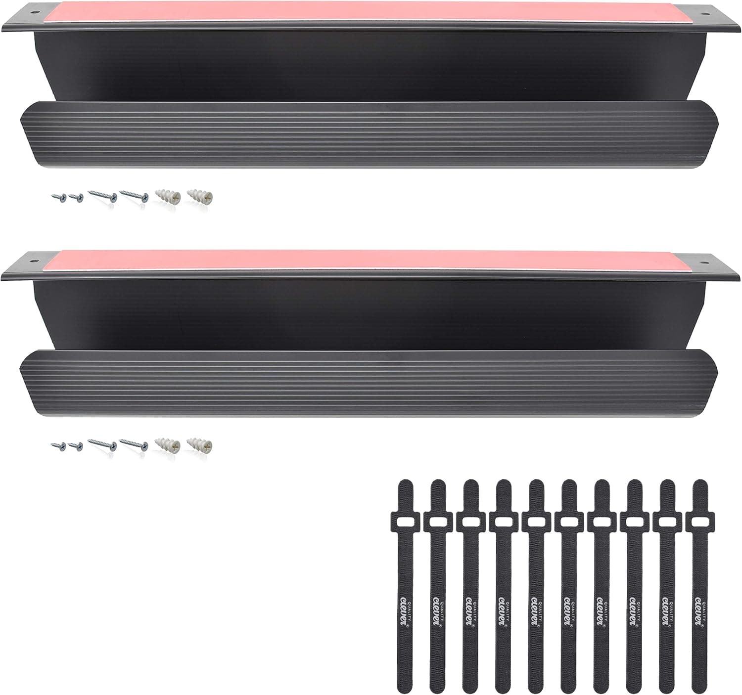 Cable Management Tray, Under-Desk/On-Wall, 17x4x2.4", 2-PK