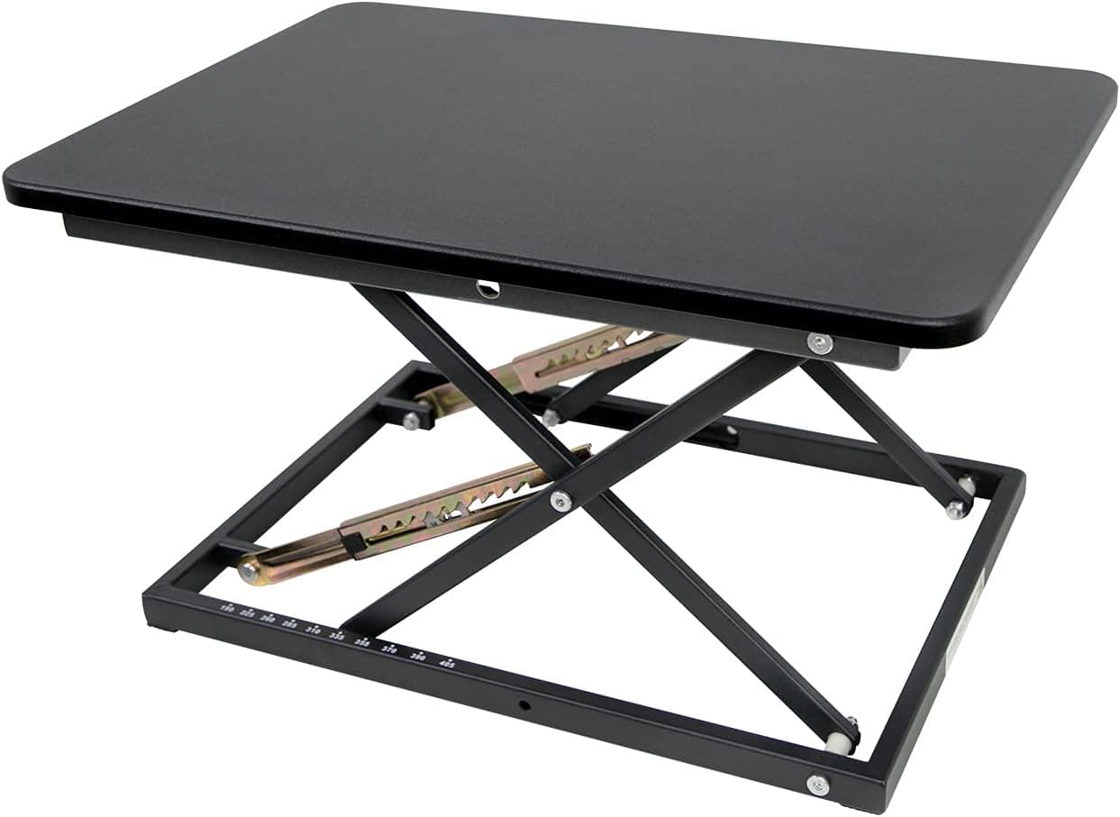 STANDNEE Standing Desk Converter Height Adjustable Stand Up Desk Riser - Supports 300 lbs, Fully Assembled Monitor/Laptop Riser Workstation, Black