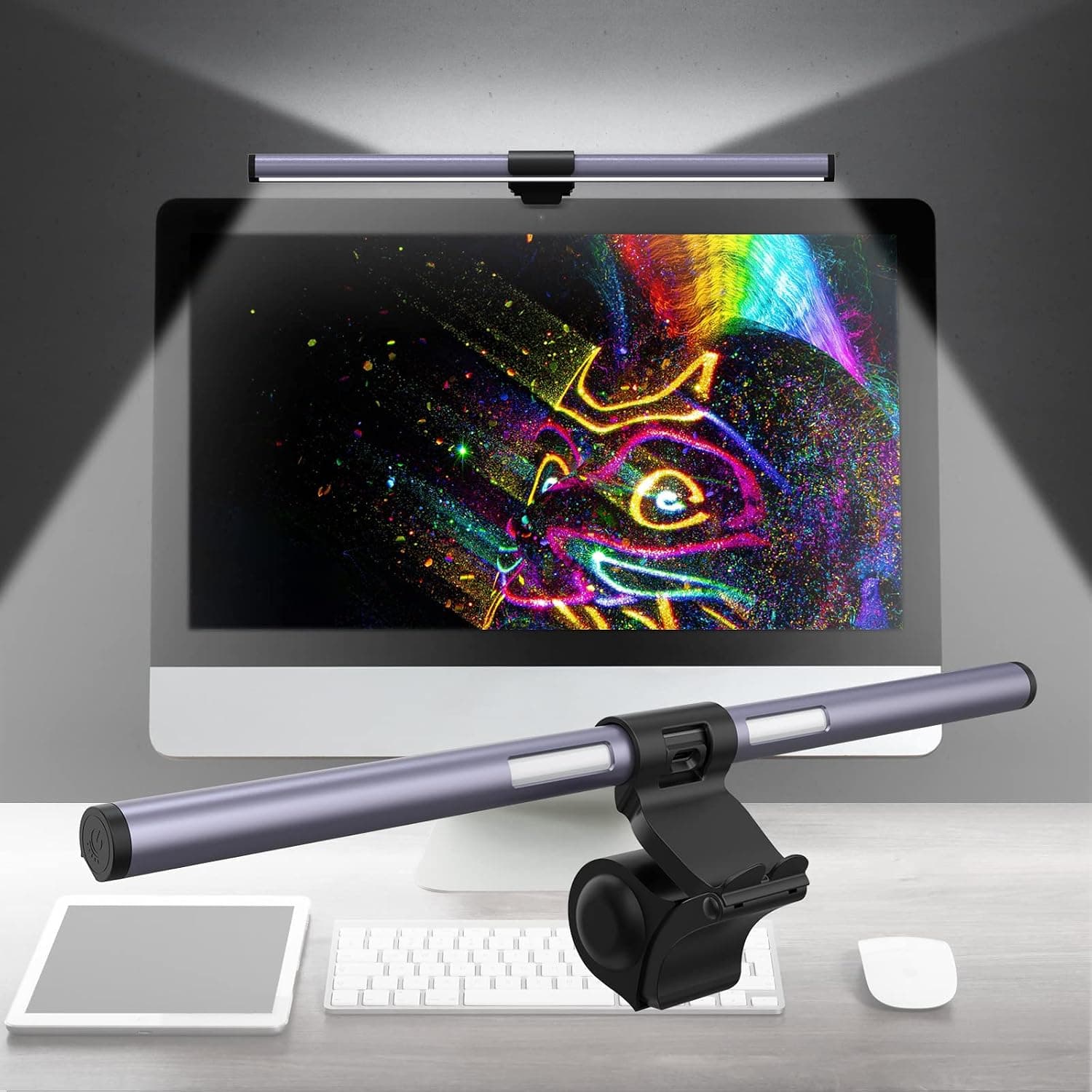 SUMKUMY Monitor Light Bar Dual Light No Glare, CRI 95, 3 Color Modes, Dimmable