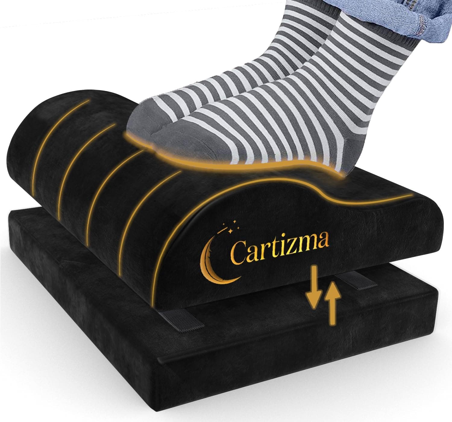 Cartizma Foot Rest for Under Desk, Ergonomic Non-Slip Adjustable Footrest