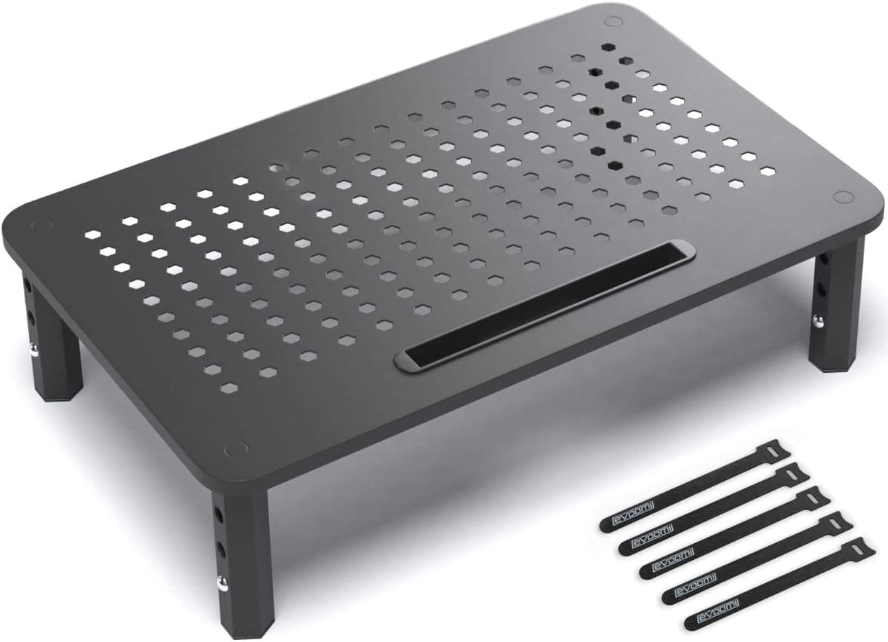 EVOOMI Monitor Stand Riser, Anti-Skid HD Hexagonal Steel Computer Stand