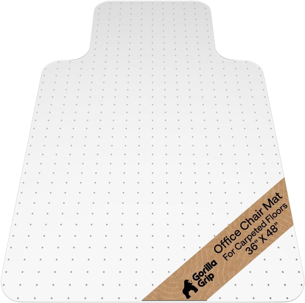 Gorilla Grip Desk Chair Mat for Carpet, Heavy Duty Studded Floor Protector