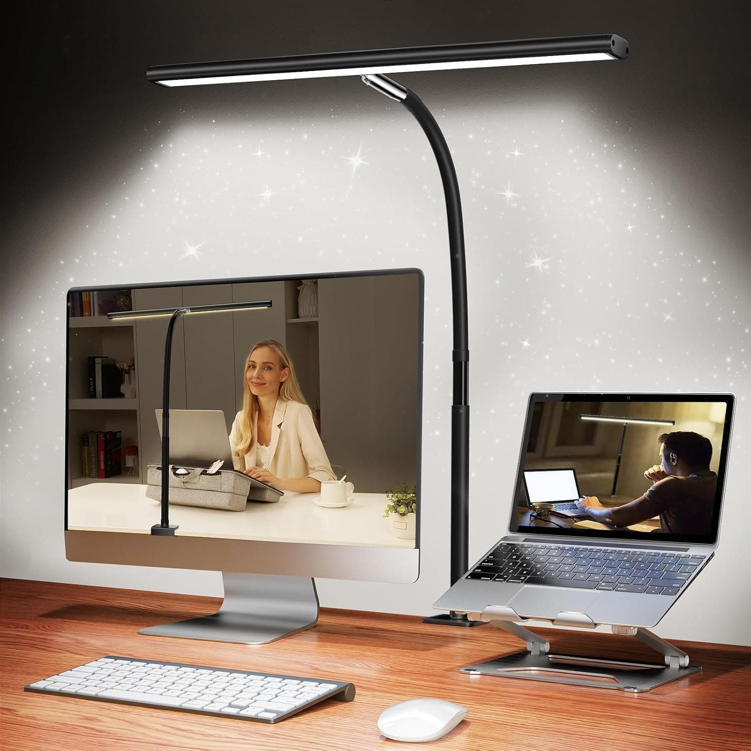 Airlonv LED Desk Lamp Eye-Caring Stepless Dimming Flexible Gooseneck, 10W USB