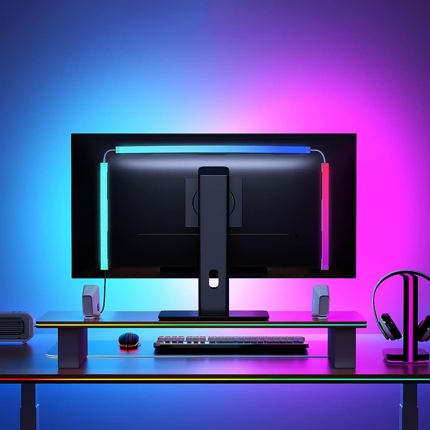 Fiotura Monitor LED Backlights Strip Lights Sync with Screen/Music, USB, 32 in