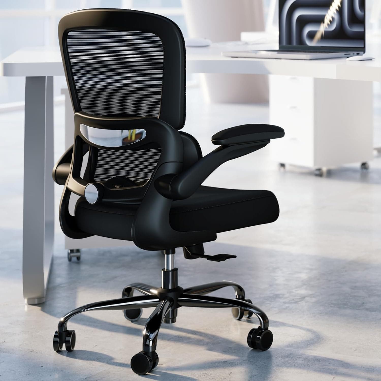 TRALT Office Chair - Ergonomic Desk Chair with Adjustable Lumbar Support, Mesh Computer Chair, Black
