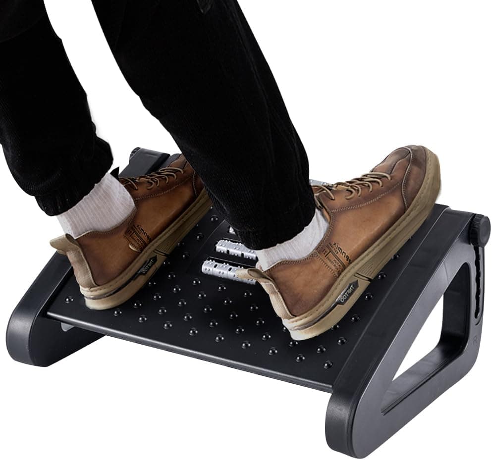 CasaZenith Six Heights Adjustable Foot Rest Under Desk with Massage Roller
