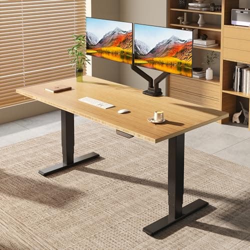 FLEXISPOT E6 MAX 55" x 28" Bamboo Standing Desk, Dual Motor 3-Stage