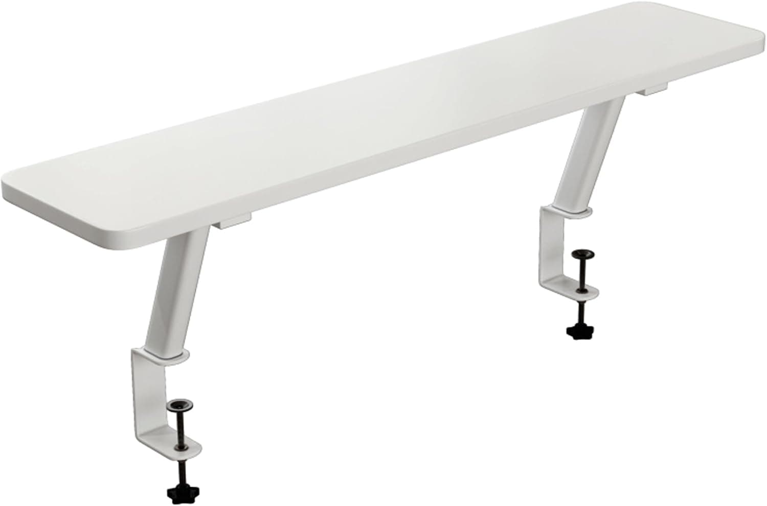 Clamp on Desk Shelf, Clamp-on Monitor Riser C-Clamp Design, White 60x20cm