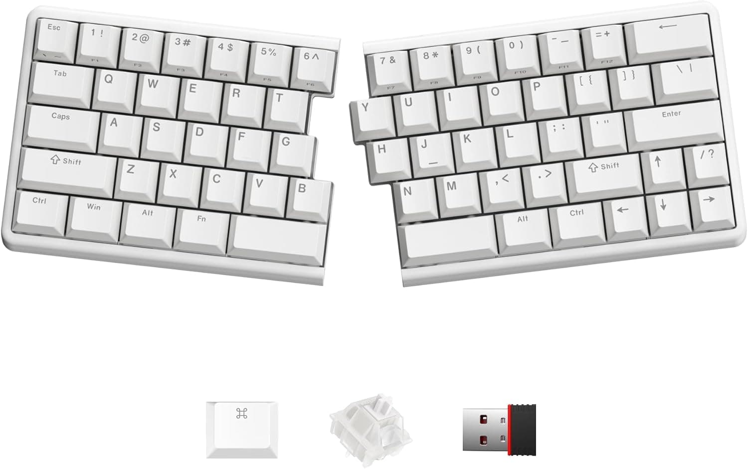 NocFree Wireless Ergonomic Split Mechanical Keyboard - Linear, Hot-Swappable 60%