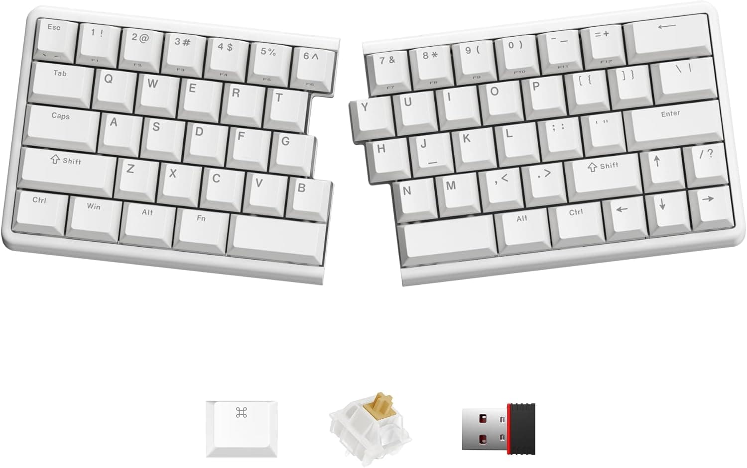 NocFree Wireless Ergonomic Split Mechanical Keyboard - Tactile, Hot-Swappable 60%