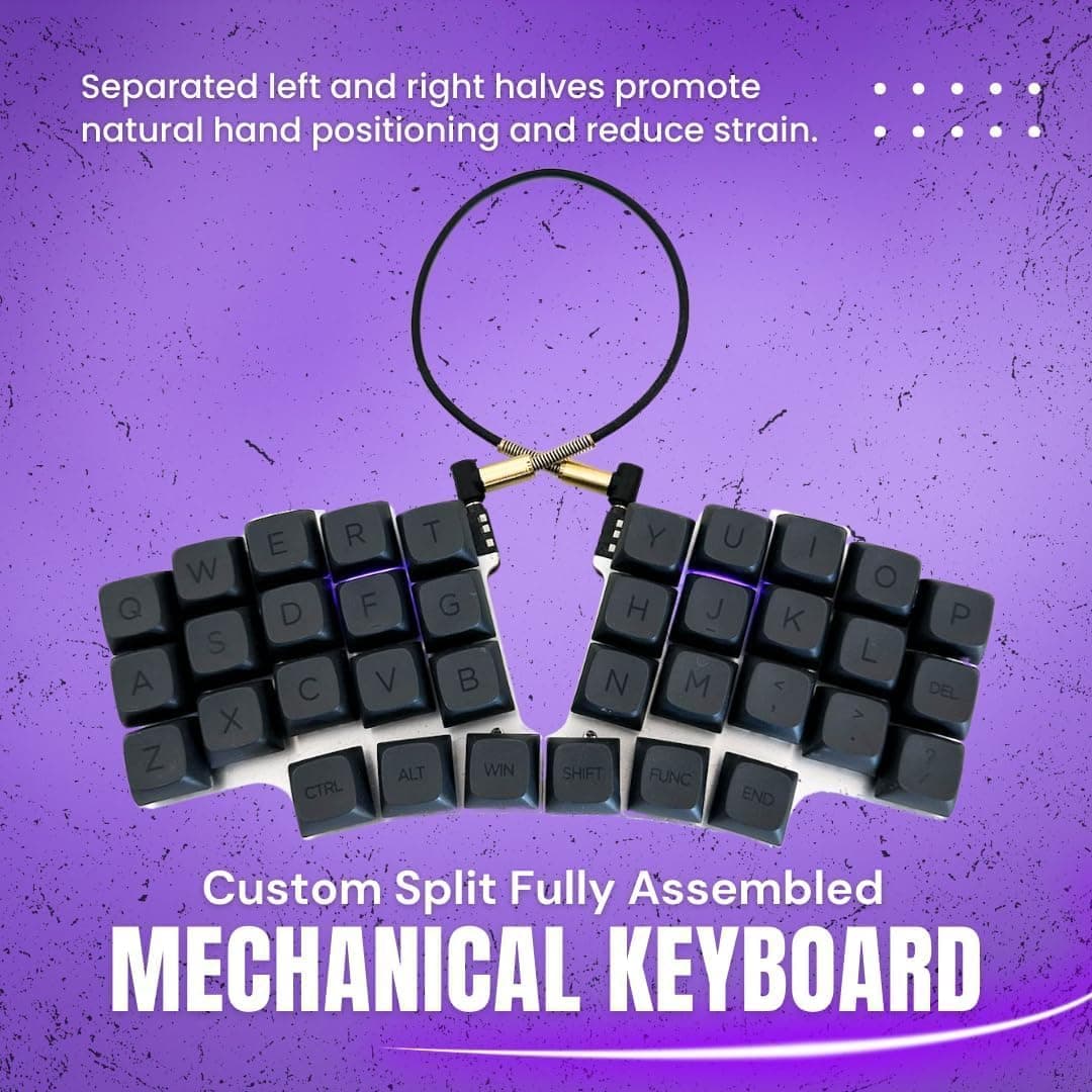 Hardtochooseone Split Ergonomic Mechanical Keyboard, QMK, 36-Key, USB-C