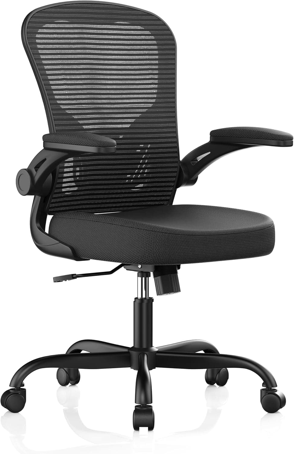 Office Chair, Ergonomic 330LBS High Back Mesh Computer Chair with Flip-up Armrests, Adjustable Lumbar Support