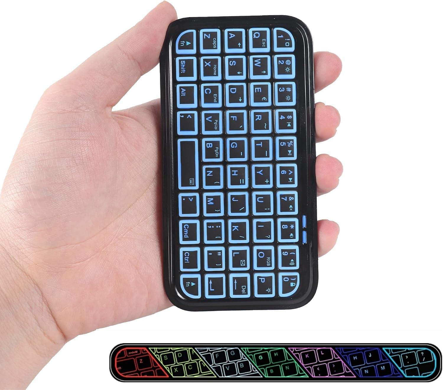 Mini Bluetooth Keyboard 5.0 with 7 RGB Backlight 49 Keys Pocket Keypad