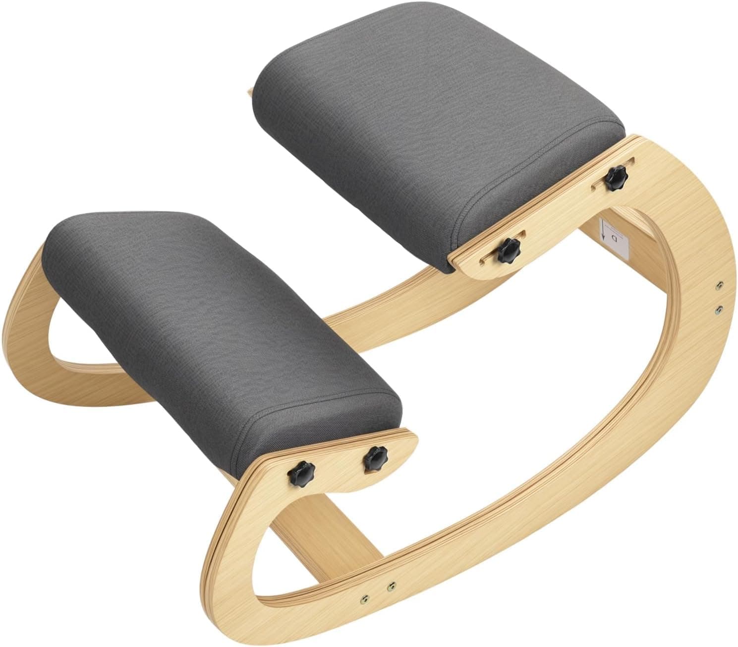 Kneeling Chair Ergonomic Posture Chair, Wood Adjustable Rocking Knee with Soft Padding, Max Load 258 lb