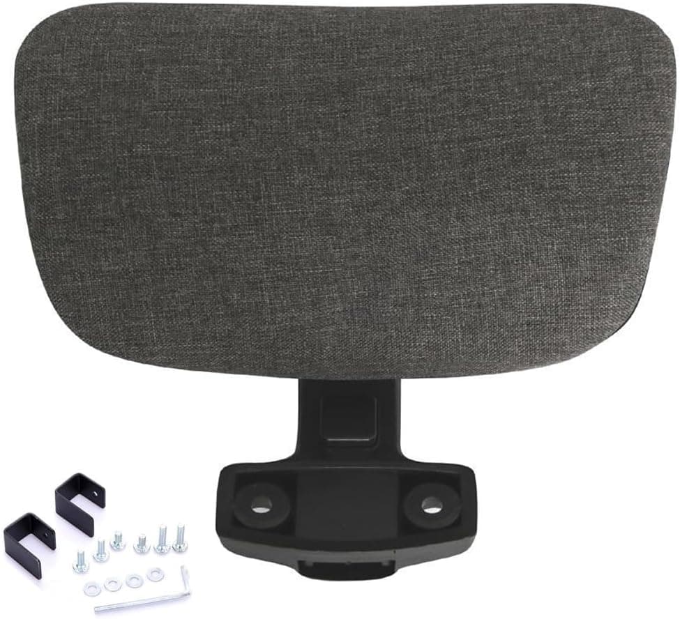 Universal Office Chair Headrest Attachment, Adjustable Mesh Neck Pillow (Dark Grey)