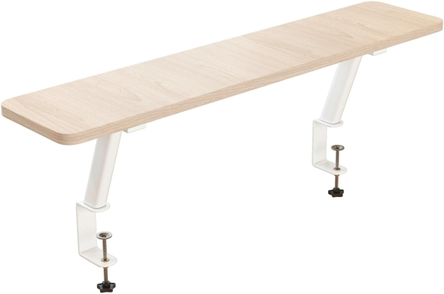 Clamp on Shelf Stand for Monitor, C-Clamp Design, Wooden 60x20cm