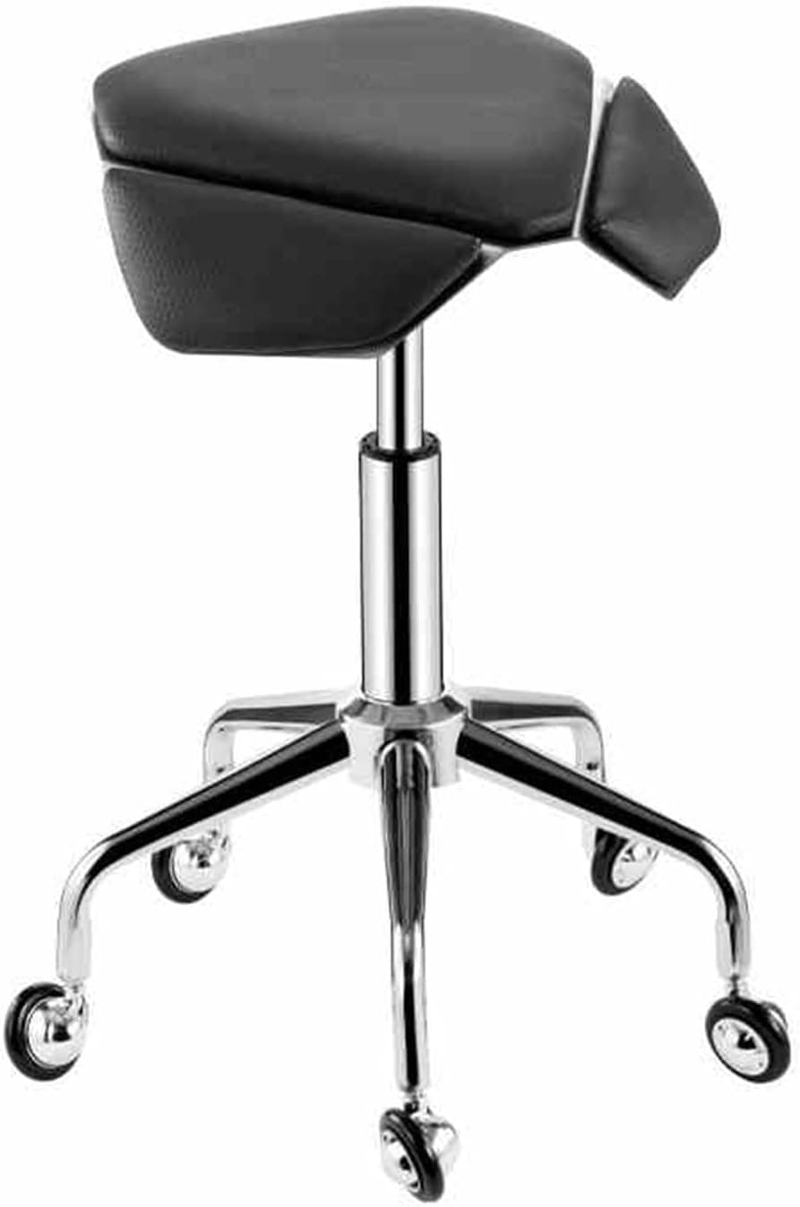 Saddle Stool Chair Rolling Stool Work Chair, 5 Casters Salon Office Adjustable Height for Massage Dental Clinic