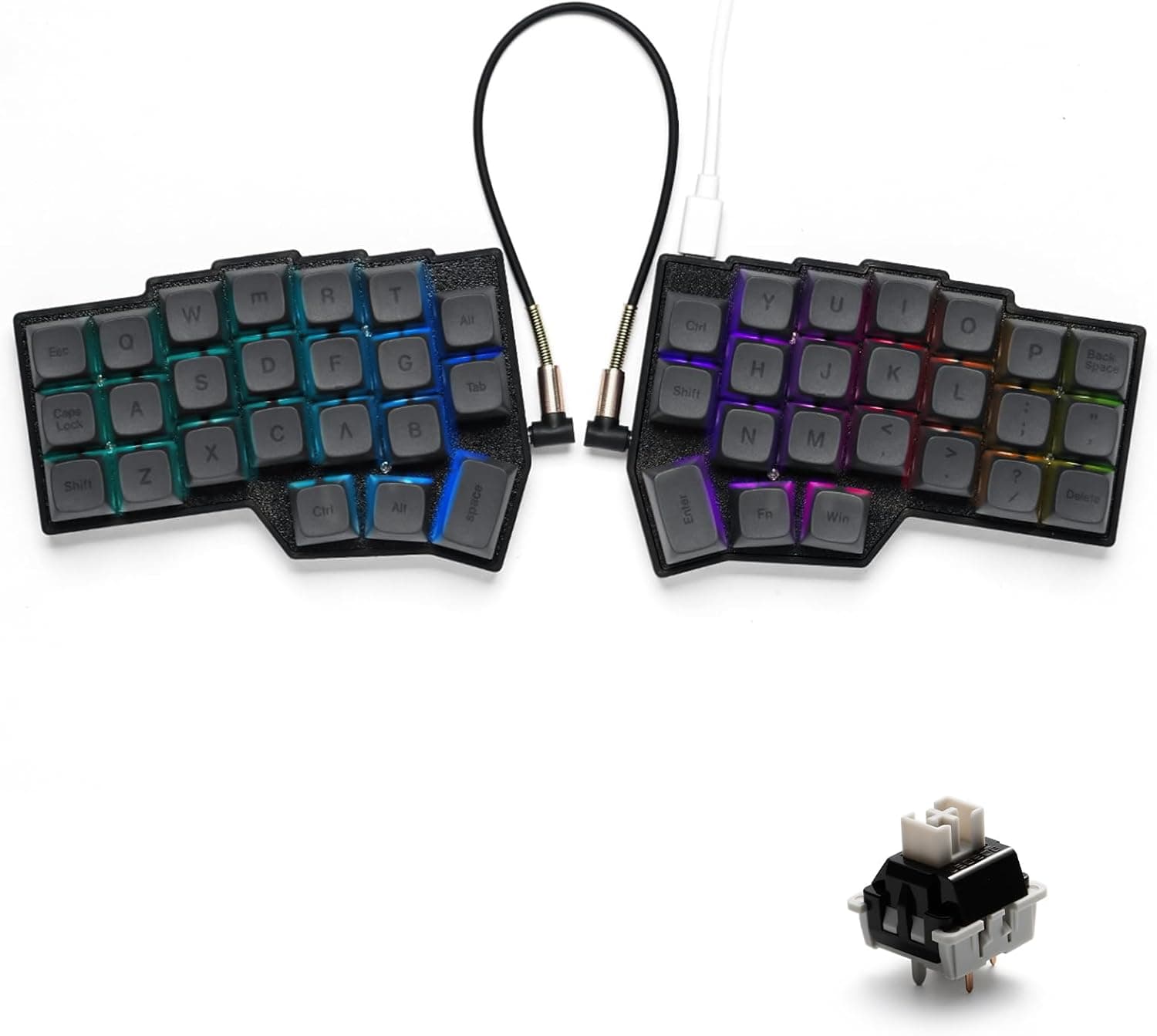 YIVU Corne V4.1 Split Ergonomic Keyboard, 40% 3x6 Ortholinear, Hot-Swappable