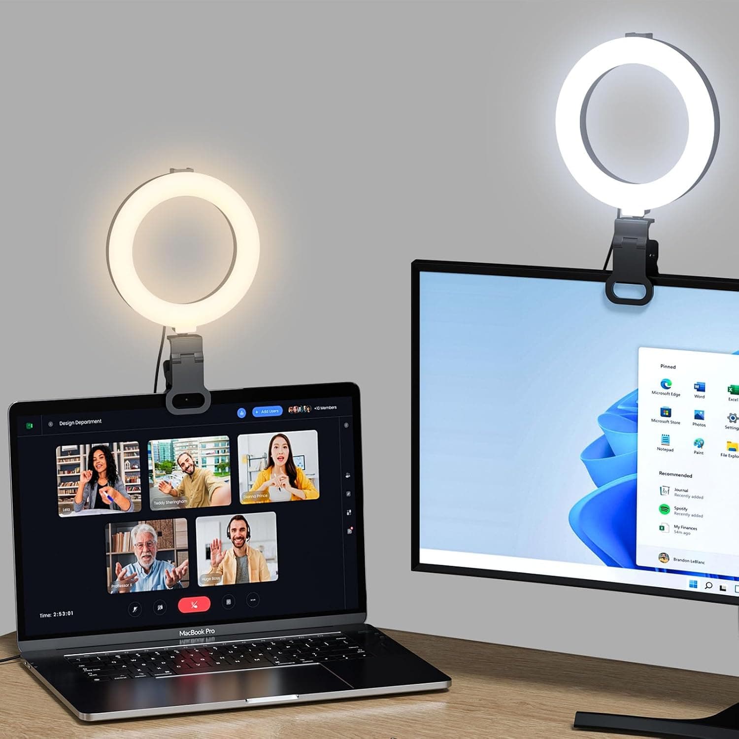 Ring Light for Computer Video Conference, Webcam Light for Monitor Clip On, Zoom