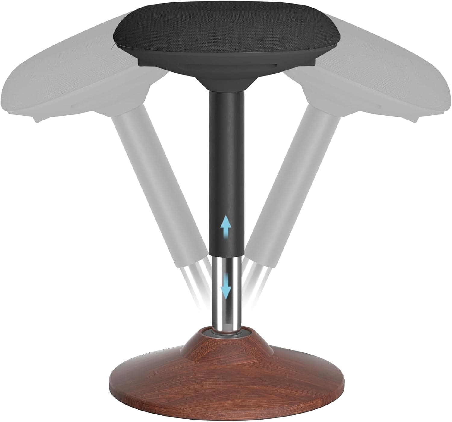 Active Wobble Stool for Standing Desk, 440lbs Balance Chair Thick Cushion (Walnut)