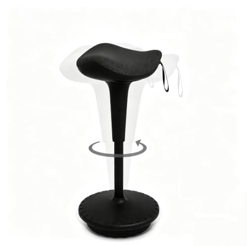 IWMH Standing Desk Chair,Wobble Stool,Adjusting Height Standing Stool | Ergonomic Sit Stand Balance Chair,Swivel Chair for Bedroom,Kitchen,Living Room(Black)